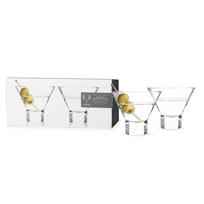 HEAVY BASE CRYSTAL MARTINI GLASSES