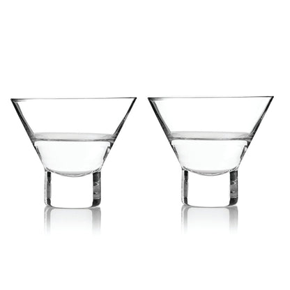 HEAVY BASE CRYSTAL MARTINI GLASSES