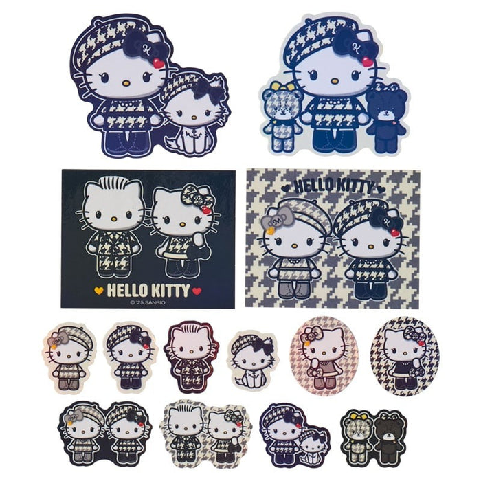 Hello Kitty 24-pc Sticker Pack (Monochrome Birthday Twins Series) Stationery Japan Original