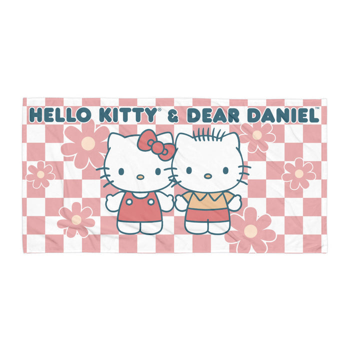 Hello Kitty & Dear Daniel Checkerboard Beach Towel Home Goods Printful Default Title