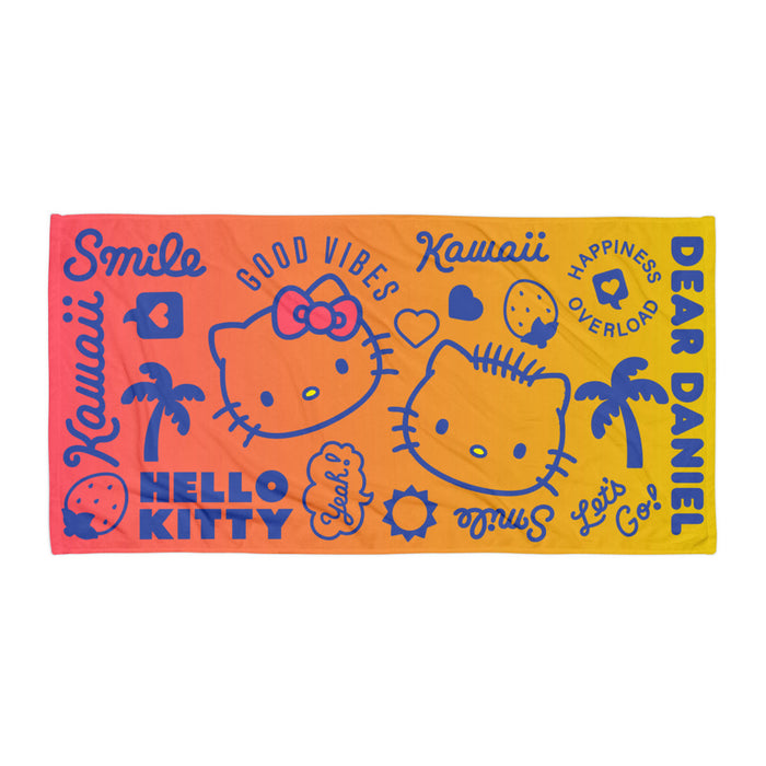 Hello Kitty & Dear Daniel Good Vibes Beach Towel Home Goods Printful Default Title