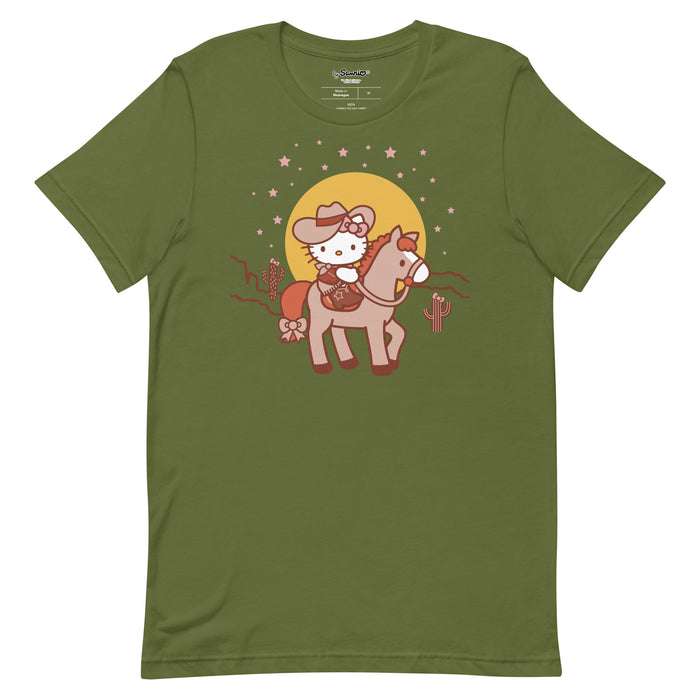 Hello Kitty Wild West Tee Apparel Printful Olive S