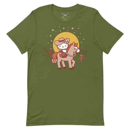 Hello Kitty Wild West Tee Apparel Printful Olive S