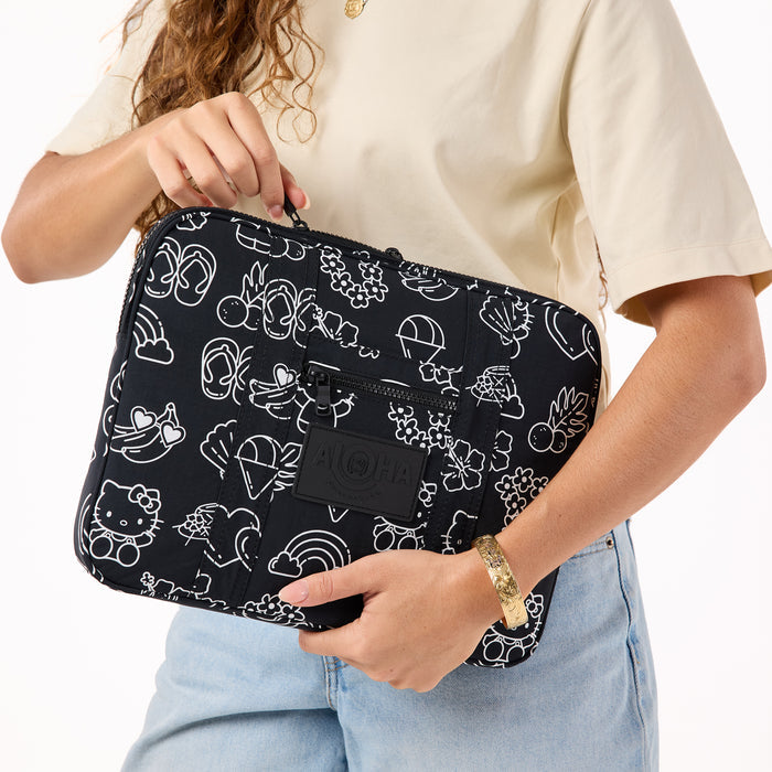 Hello Kitty x Aloha Collection Keep It Light 13" Laptop Case (Black & White Icons) Bags Aloha Collection Inc