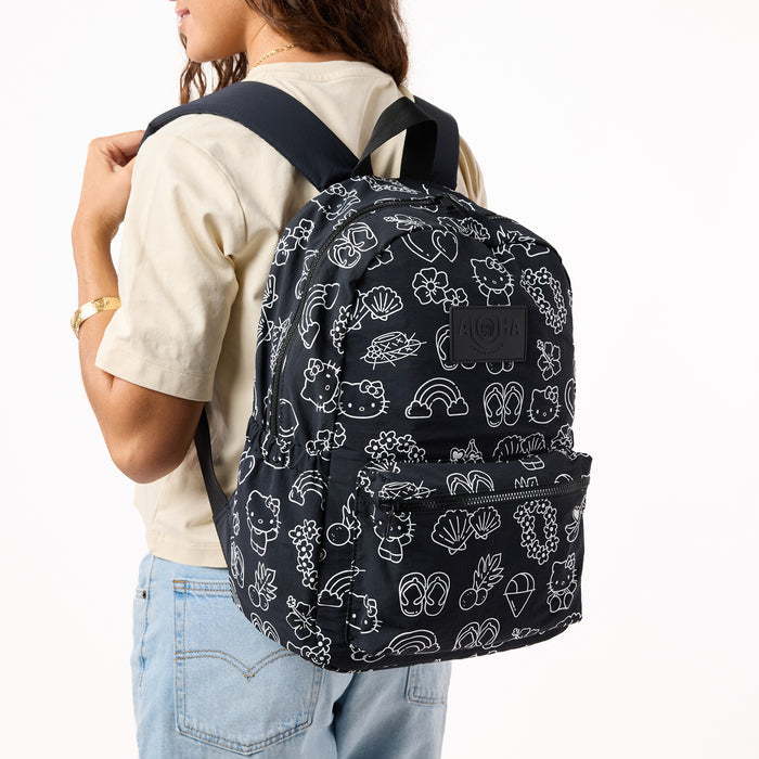 Hello Kitty x Aloha Collection Keep It Light Backpack (Black & White Icons) Bags Aloha Collection Inc