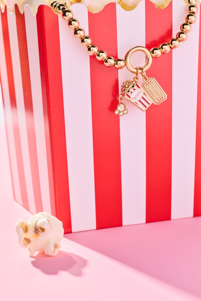 'Here For The Drama!' Movie Theater Popcorn Stretch Bracelet