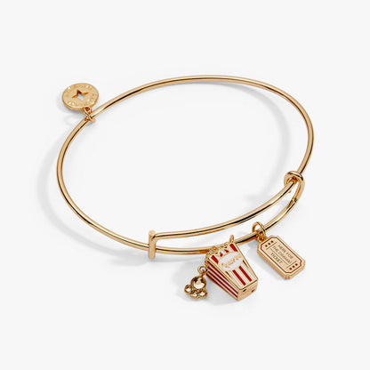'Here For The Drama!' Movie Theater Popcorn & Ticket Charm Bangle