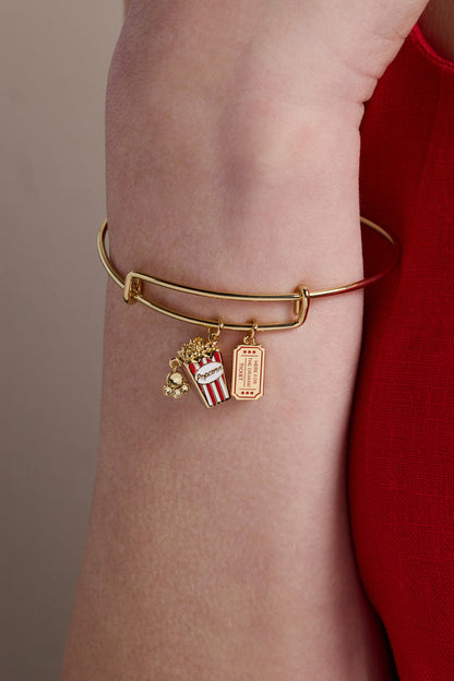 'Here For The Drama!' Movie Theater Popcorn & Ticket Charm Bangle