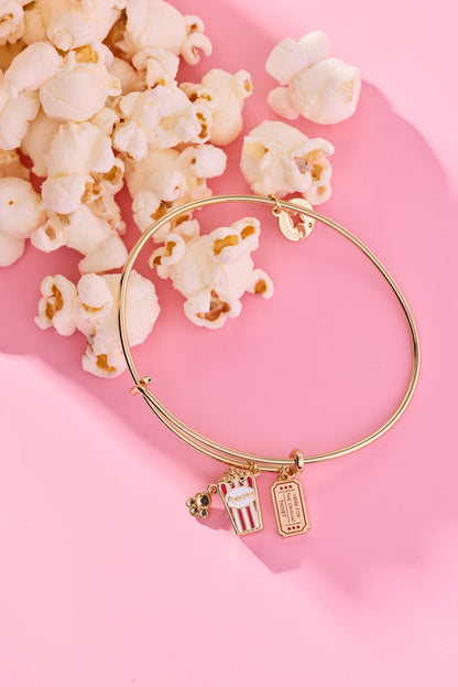 'Here For The Drama!' Movie Theater Popcorn & Ticket Charm Bangle