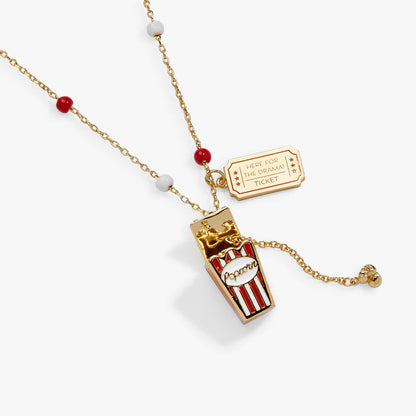 'Here For The Drama!' Popcorn Charm Locket Pendant