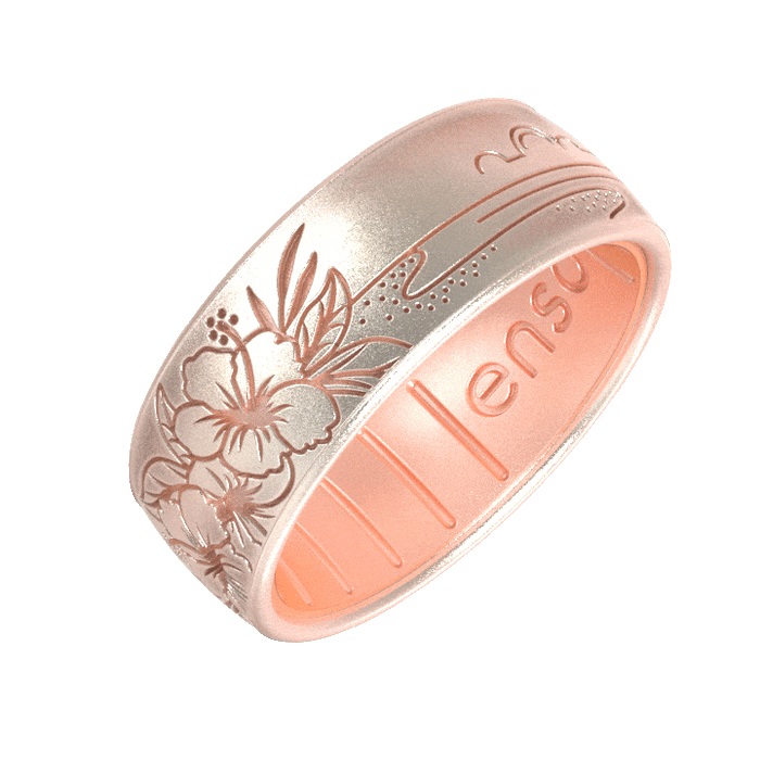 Etched Coastal - Hibiscus Beach - Unicorn/Rose Gold