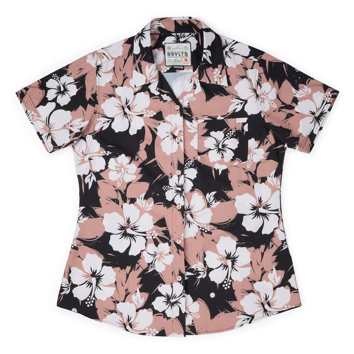 RSVLTS XS RSVLTS Women's Short Sleeve Shirt Hibiscus Explosion – Women's KUNUFLEX Short Sleeve Shirt Hibiscus Explosion – Women's KUNUFLEX Short Sleeve Shirt