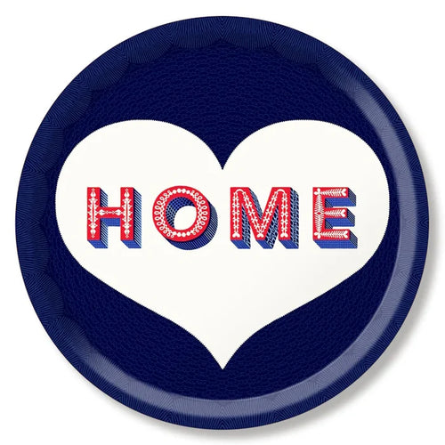 HOMEHEART BLUE ROUND TRAY