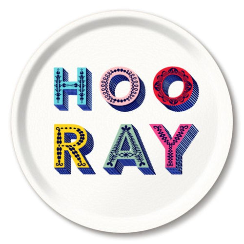 HOORAY MULTICOLOR ROUND TRAY