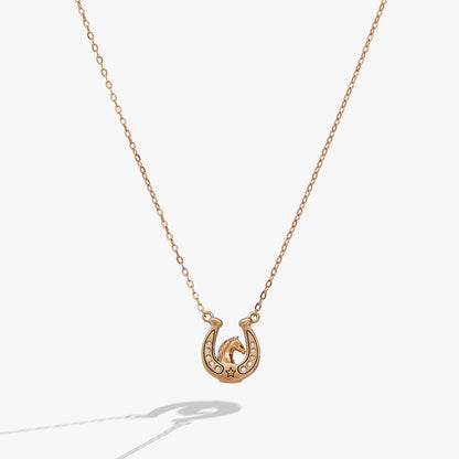 'Horse Girl At Heart' Horseshoe Necklace