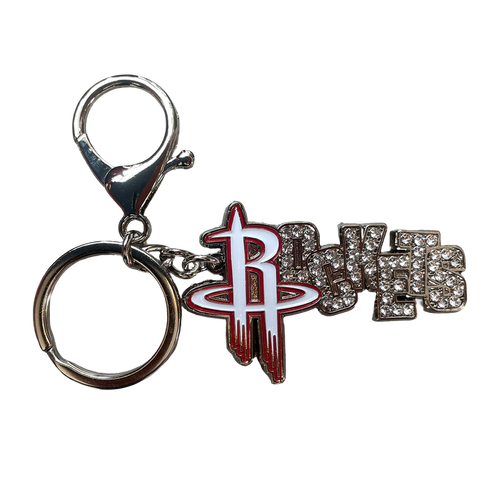 Houston Rockets Aminco Rhinestone Wordmark Keychain