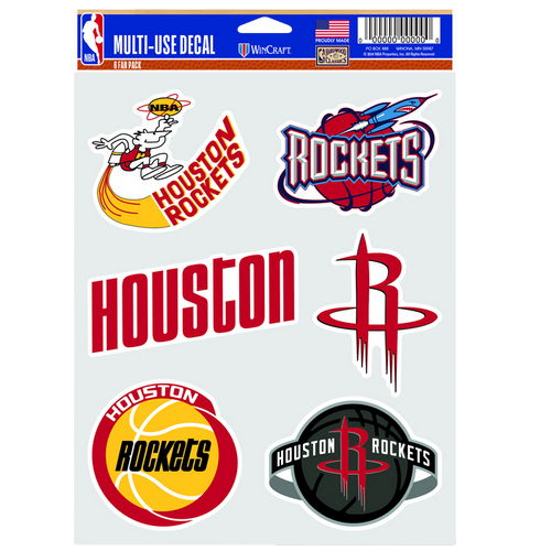 Houston Rockets Wincraft History of Logos Sticker Pack