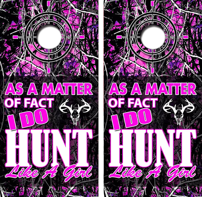 Hunt Like A Girl Cornhole Design