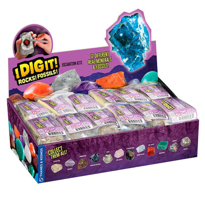 I Dig It! Rocks & Fossils - 24 Mini Excavation Gift Set STEM Thames & Kosmos