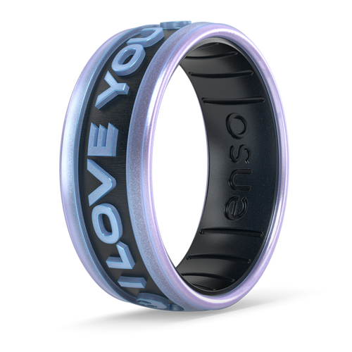 Star Wars Silicone Ring - I Love You (English) - Moonstone/Black Pearl