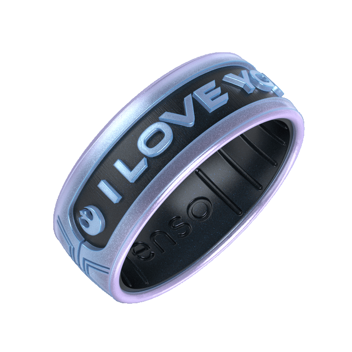 Star Wars Silicone Ring - I Love You (English) - Moonstone/Black Pearl