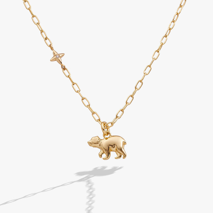 'I Love You More Than I Can Bear' Cub Pendant Necklace