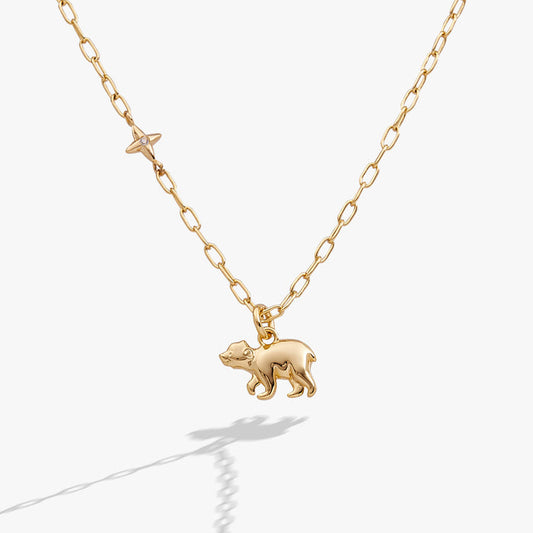 'I Love You More Than I Can Bear' Cub Pendant Necklace