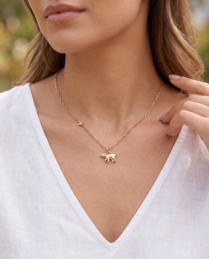 'I Love You More Than I Can Bear' Cub Pendant Necklace