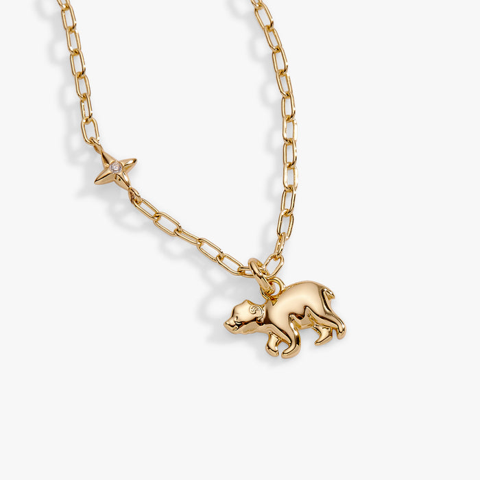 'I Love You More Than I Can Bear' Cub Pendant Necklace