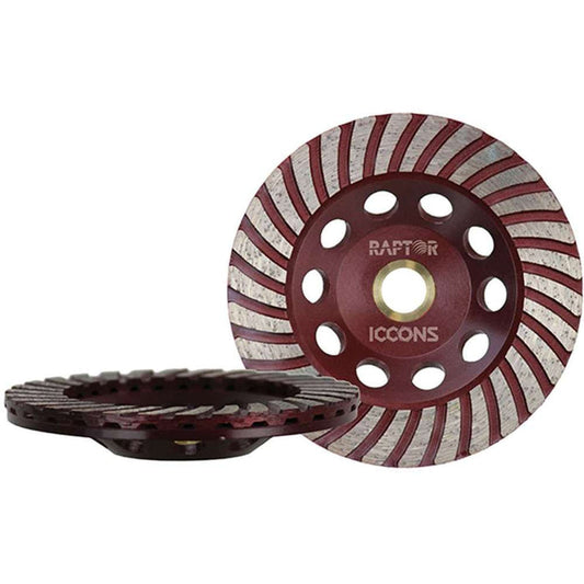 Iccons Ridgeback Turbo Concrete Grinding Cups 178mm Bore 22.2