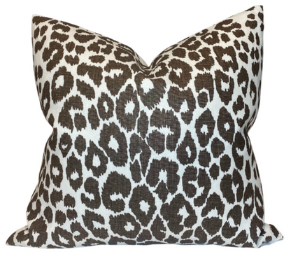 Iconic Leopard Pillow Cover in Brown, Schumacher Textiles