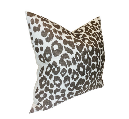 Iconic Leopard Pillow Cover in Brown, Schumacher Textiles