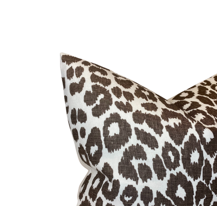 Iconic Leopard Pillow Cover in Brown, Schumacher Textiles