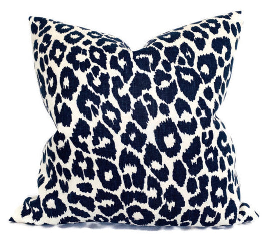 Iconic Leopard Pillow Cover in Ink, Schumacher Textiles