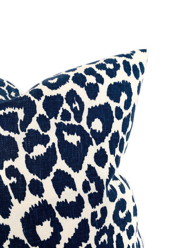 Iconic Leopard Pillow Cover in Ink, Schumacher Textiles