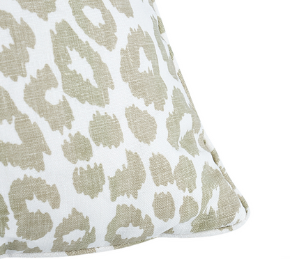 Iconic Leopard Pillow Cover in Linen Brown, Schumacher Textiles