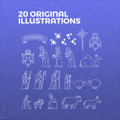 Illustrated Nativity Figures