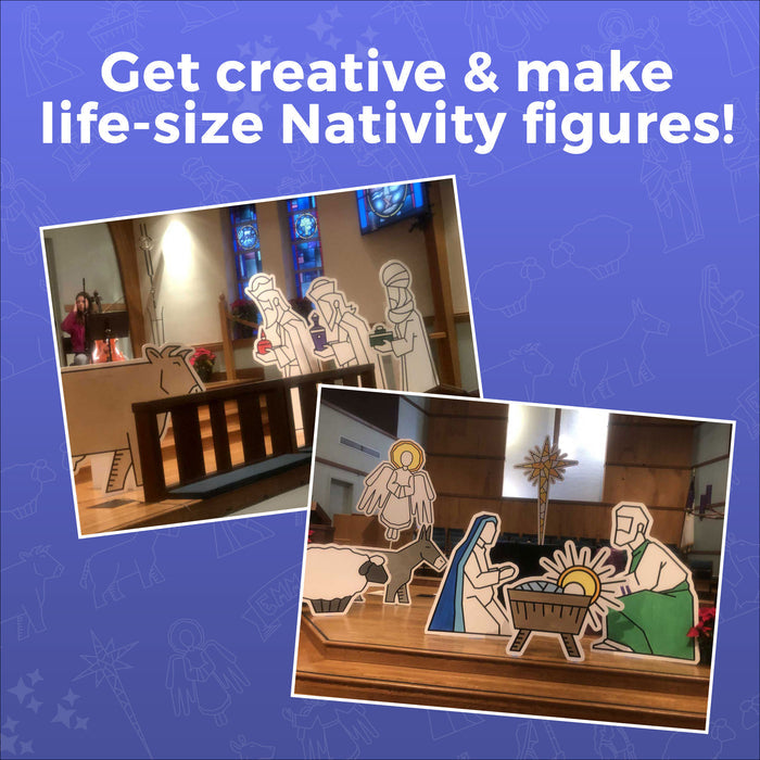 Illustrated Nativity Figures