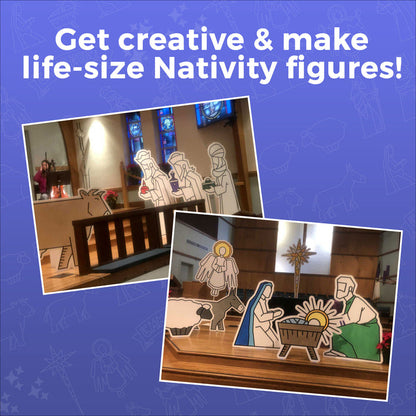 Illustrated Nativity Figures