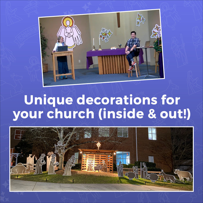 Illustrated Nativity Figures