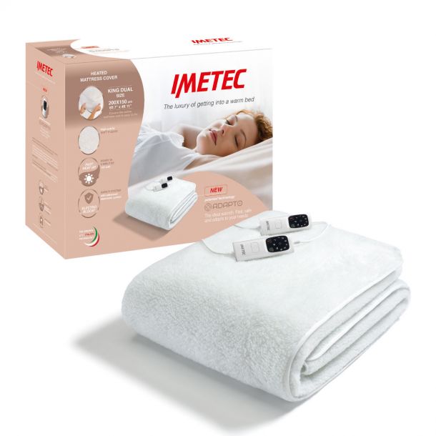Imetec Adapto King Mattress Cover Dual Control Under Blanket