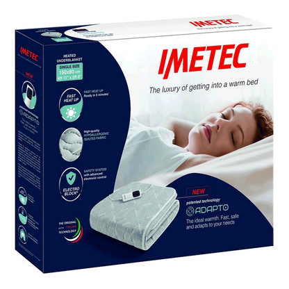 Imetec Poly Adapto Electric Blanket | Single Imetec Electric Blanket Euronics Ireland