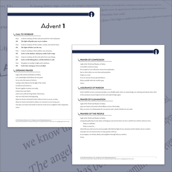 In Light and Darkness Advent Worship Liturgy Set