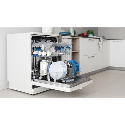 Indesit D2FHK26 Full Size Dishwasher with 14 Place Setting White White