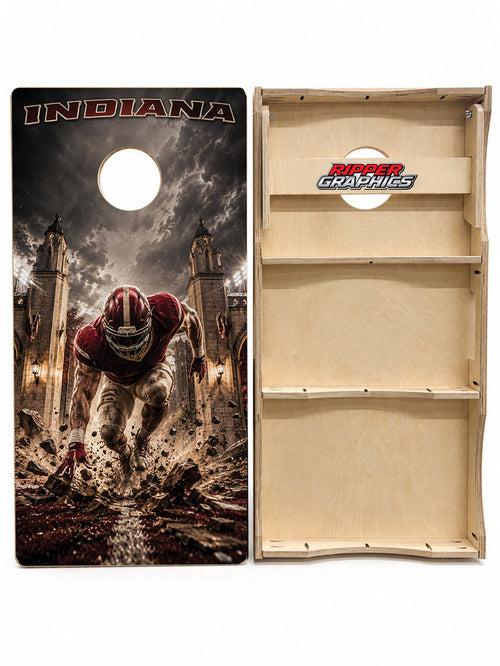 Indiana Hoosiers Football Inspired Cornhole Design