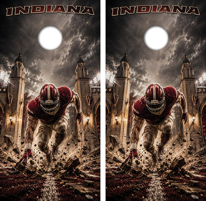Indiana Hoosiers Football Inspired Cornhole Design