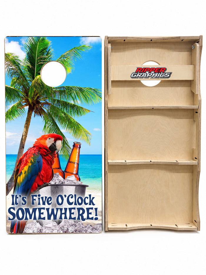 It's Five O'Clock Somewhere Cornhole Design