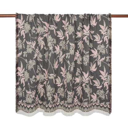 Jacquard Garden Cotton Throw 130x170cm Blossom