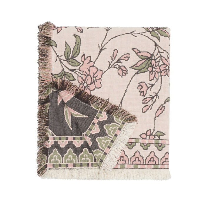 Jacquard Garden Cotton Throw 130x170cm Blossom