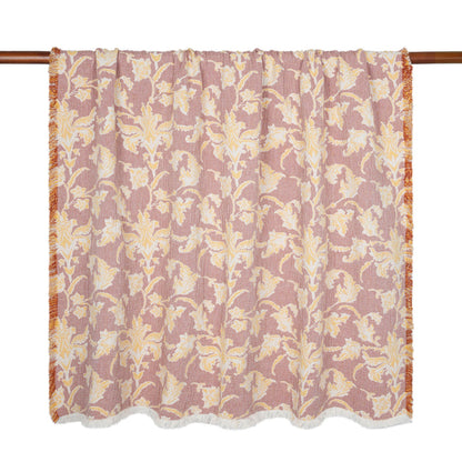 Jacquard Garden Cotton Throw 130x170cm Brocade